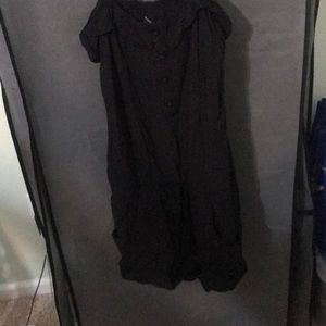 Shorts romper with pockets, black